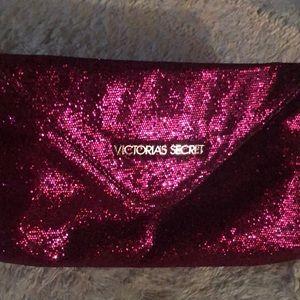 HOT PINK VICTORIA SECRET PINK SEQUENCED CLUTCH